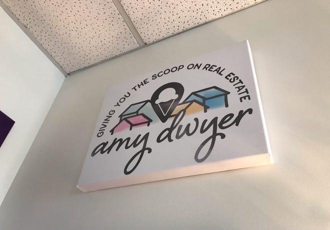 The logo for Amy Dwyer's real estate business, which blends in with her love for ice cream.