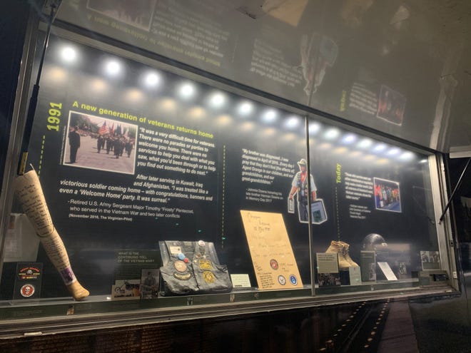 The mobile education center, which is another component of The Wall That Heals, provides additional information about the Vietnam Veterans Memorial and the collection of items left at The Wall in Washington, D.C.