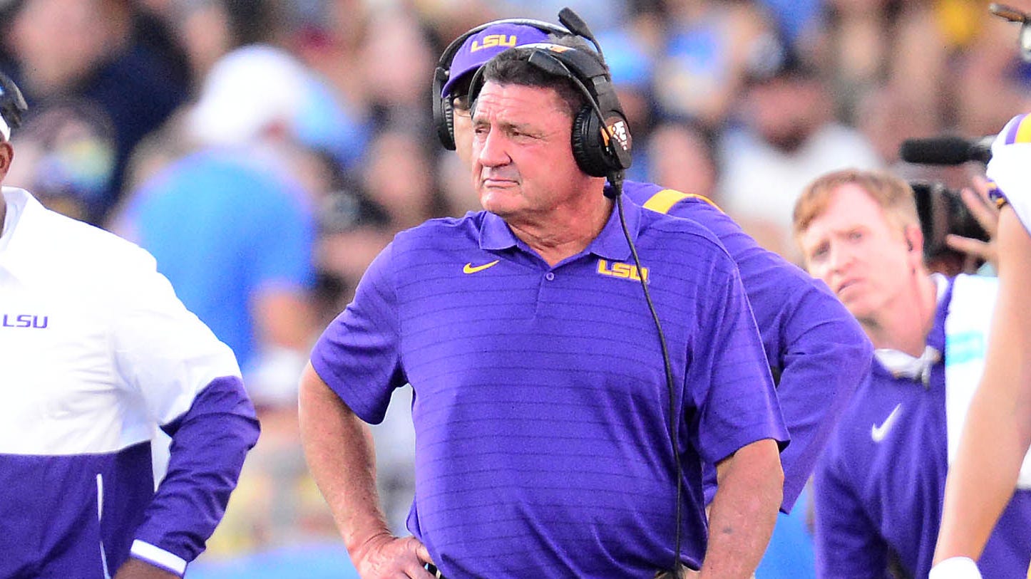 LSU coach Ed Orgeron is in trouble, leads misery index after UCLA loss
