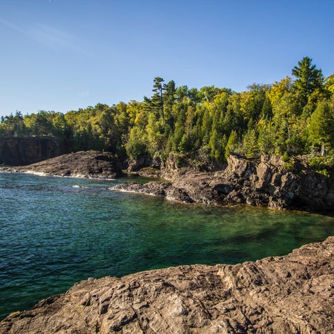 The rugged coast of Lake Superior with volcanic ro