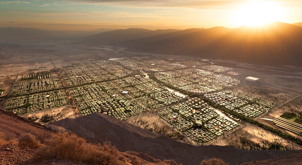 An aerial view of Telosa, a planned $400 billion metropolis tabbed "the new city in America," to be built in the desert if properly funded.