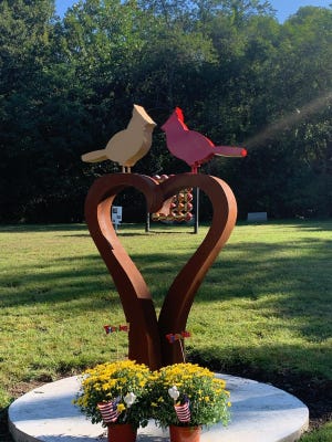 Cardinals artwork piece is most recent addition to Burlington’s Sculpture Park