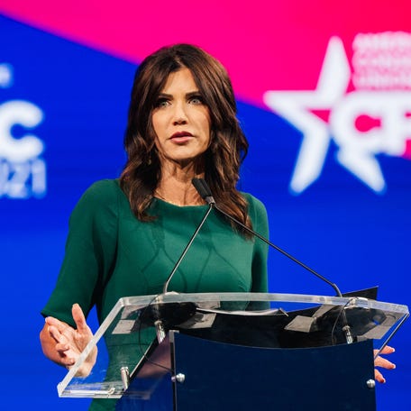 South Dakota governor Kristi Noem speaks during the Conservative Political Action Conference held at the Hilton Anatole on July 11 in Dallas, Texas.