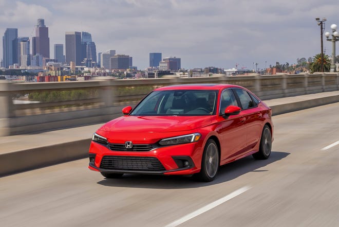 The 2022 Honda Civic Touring delivers 180 horsepower and 177 pound-feet of torque from a state-of-the-art turbocharged 1.5-liter four-cylinder engine.