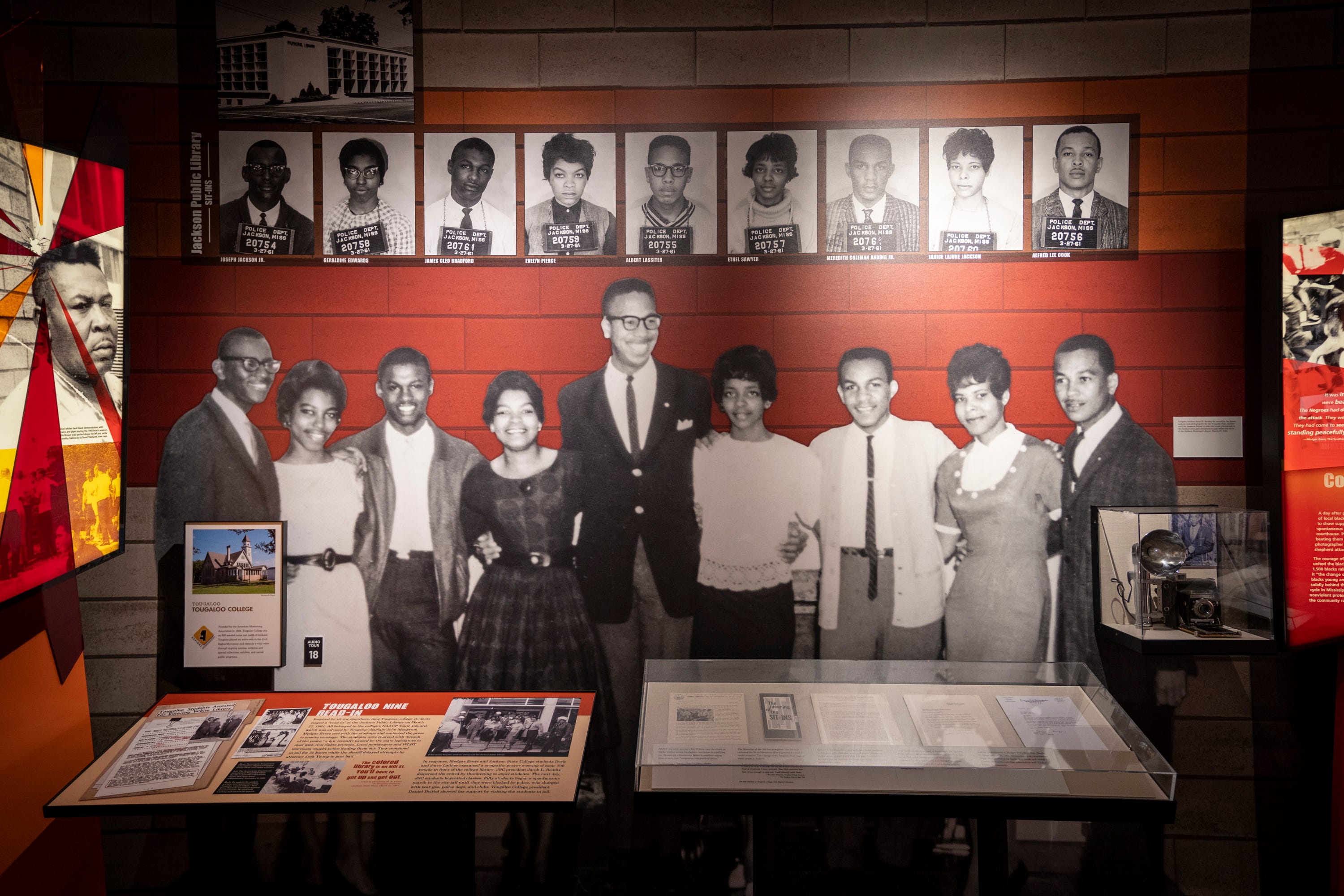 The Tougaloo Nine are remembered in an exhibit at the Mississippi Civil Rights Museum in Jackson, Miss.