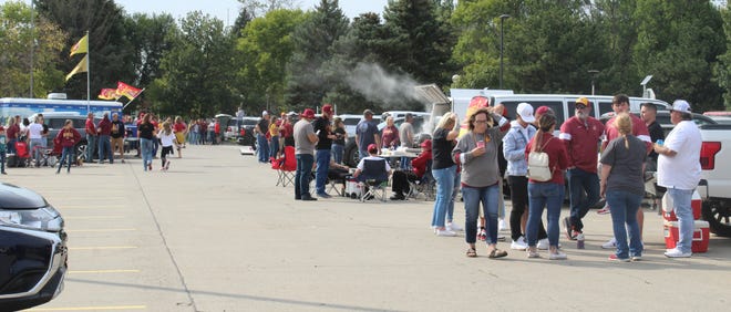 Fans filled the Barnett Center parking lot for tailgating before Northern State's first home football game at Dacotah Bank Stadiym on Saturday.