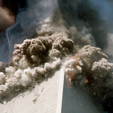 This Sept. 11, 2001, file photo shows the south to