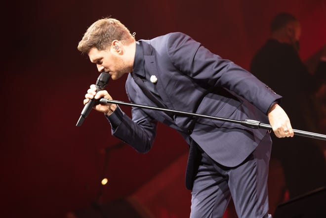 Michael Buble performs at Heritage Bank Center on Friday evening.