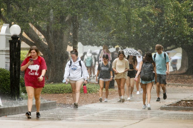 Students move about campus at the University of Alabama Monday, Sept. 13, 2021. Enrollment for the fall semester was level but freshman enrollment was up significantly. [Staff Photo/Gary Cosby Jr.]