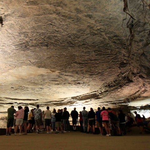 Tour participants marvel at the rotunda area of Ma