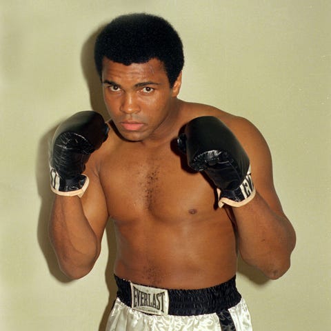Muhammad Ali is shown training Oct. 9, 1974 for hi
