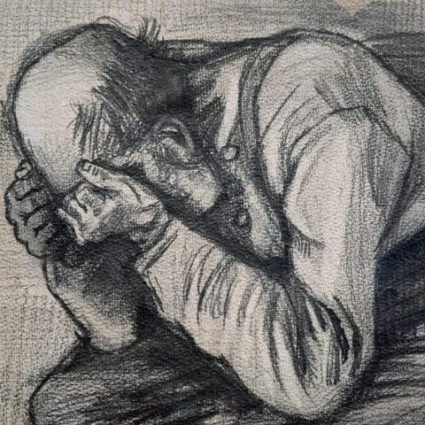 Detail of Study for "Worn Out", a drawing by Dutch
