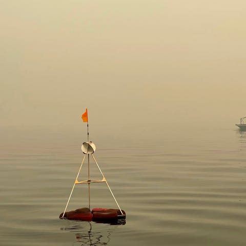 This photo provided by UC Davis shows a buoy in La