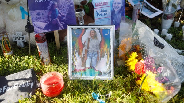 A makeshift memorial dedicated to Gabby Petito is 