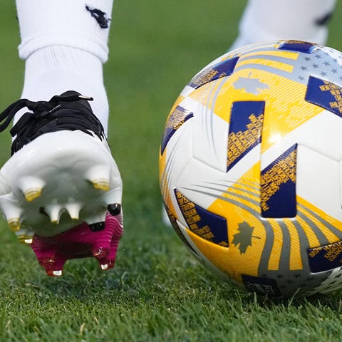 Detailed view of a Vancouver Whitecaps soccer ball