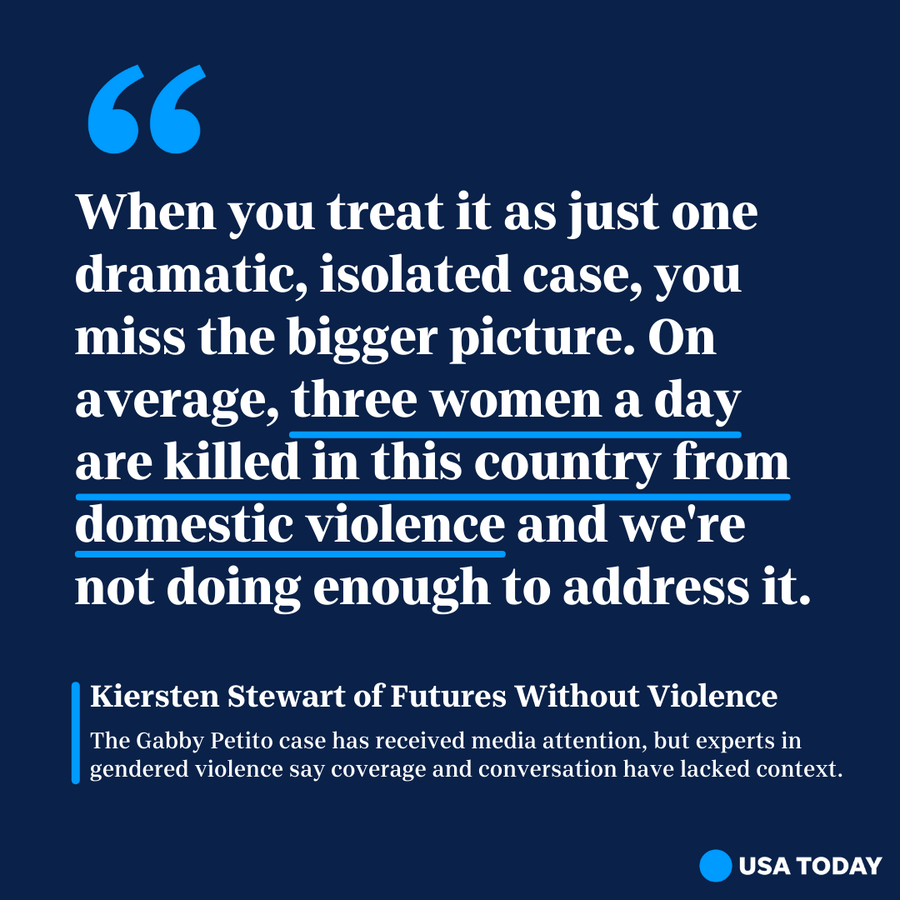 Kiersten Stewart, director of public policy and advocacy at the nonprofit Futures Without Violence, recently spoke to USA TODAY.