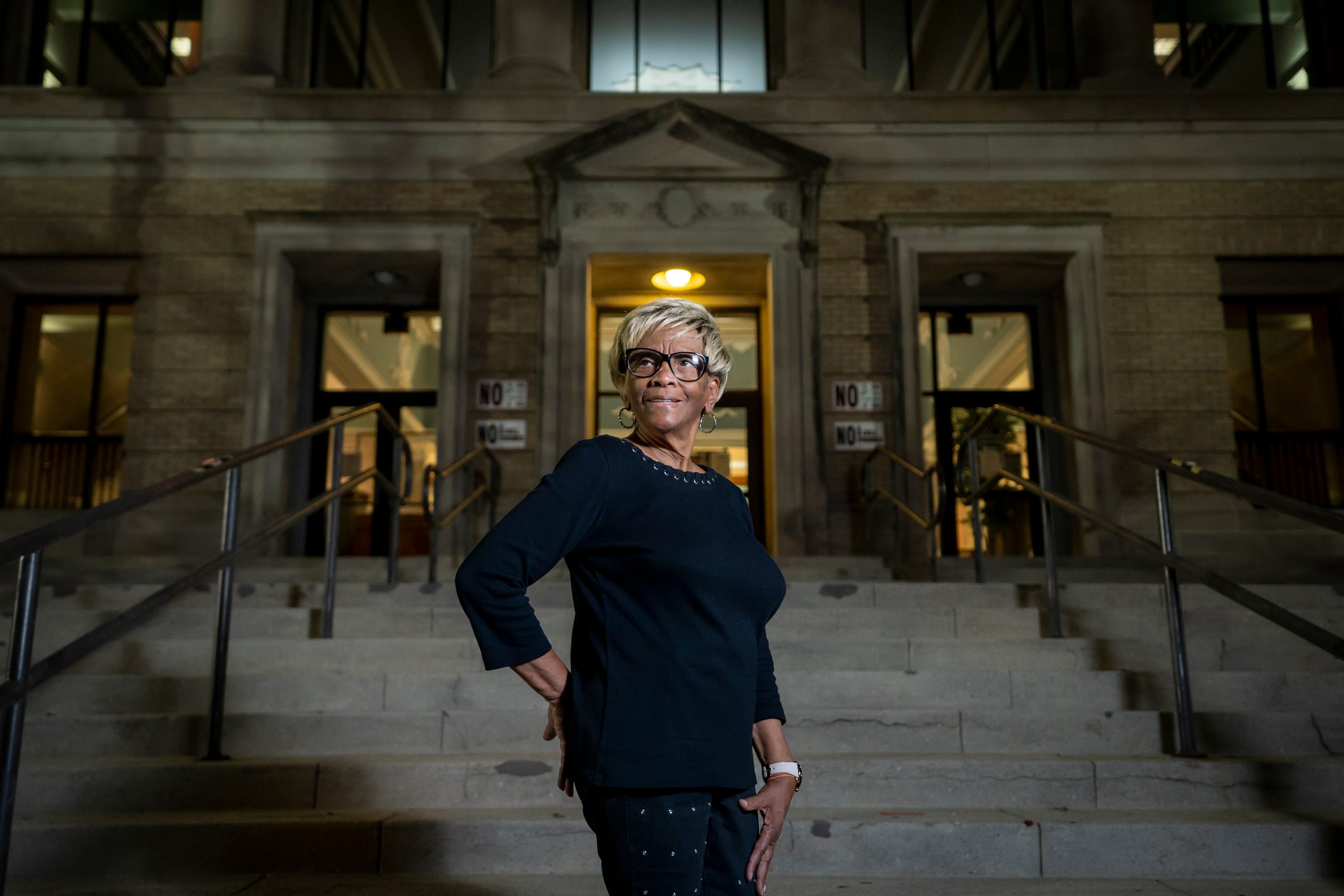 Sylvia Copper stands for a portrait on Aug. 26, 2021, in front of the Baton Rouge City Court, where she and thousands of other Southern University students protested the jailing of civil rights activists in 1961, in Baton Rouge, La.