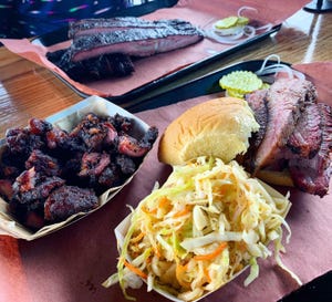 Brisket sandwich, ribs, rib tips and slaw at The Bearded Pig, 1808 Kings Ave. in San Marco. 