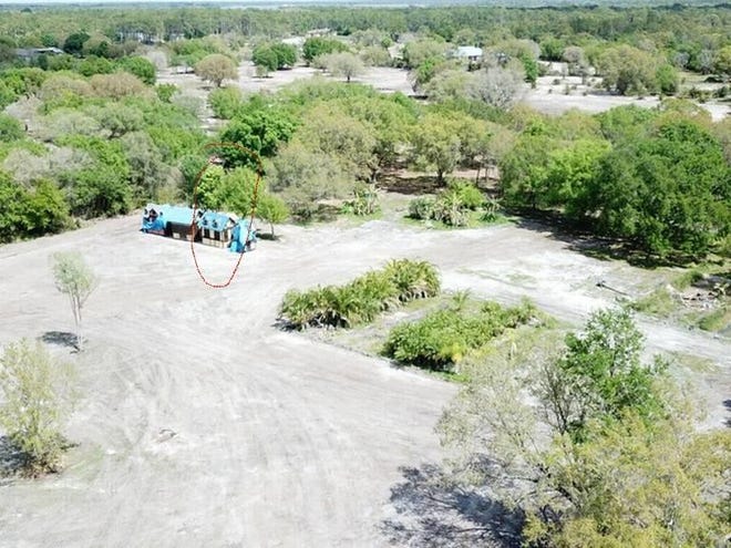An aerial photo of the Myakka property associated with an ongoing corruption investigation in Manatee County buildings department staff.