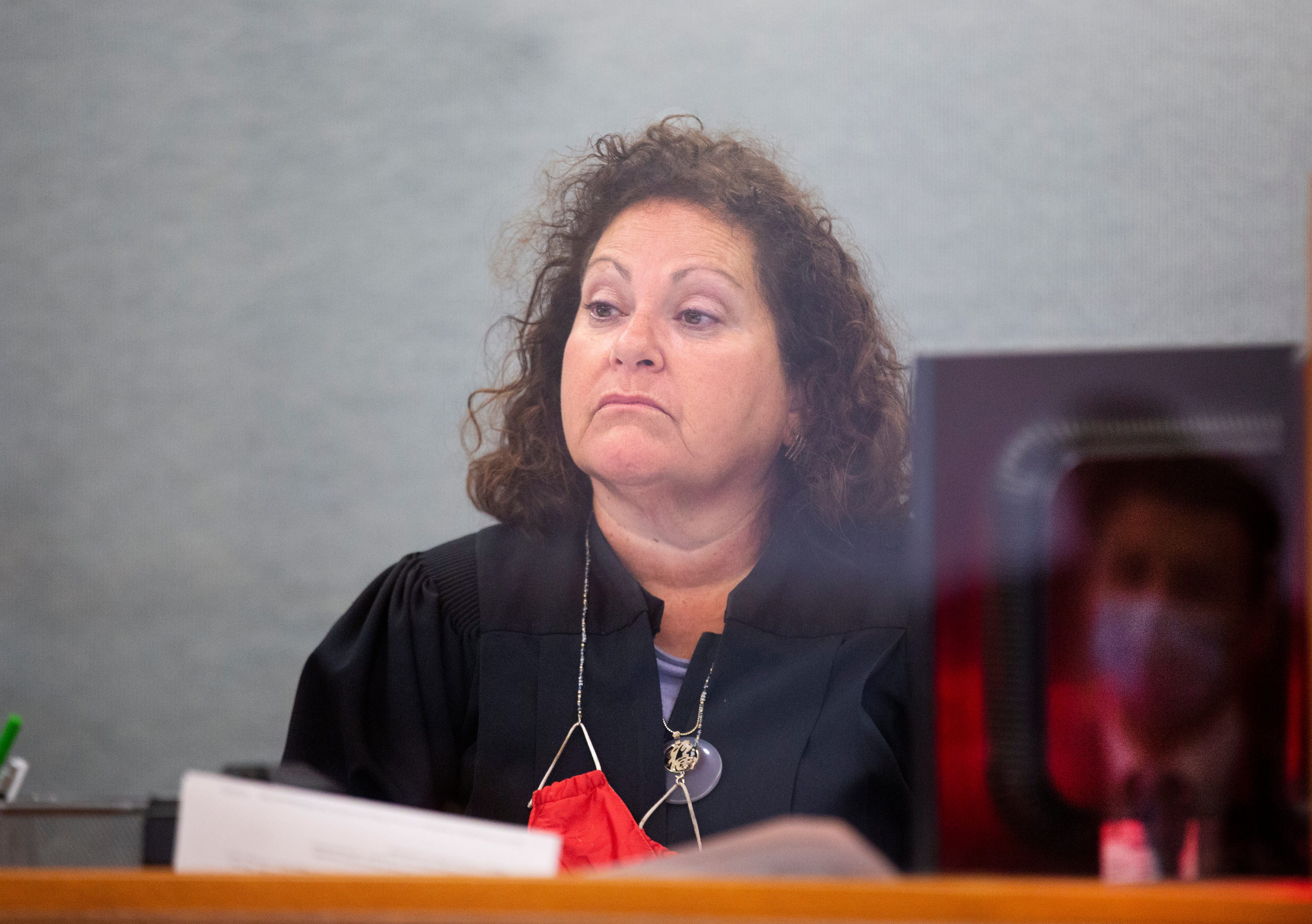 Hamilton County Municipal Court Judge Heather Russell presides over a domestic violence case, Aug. 23, 2021.