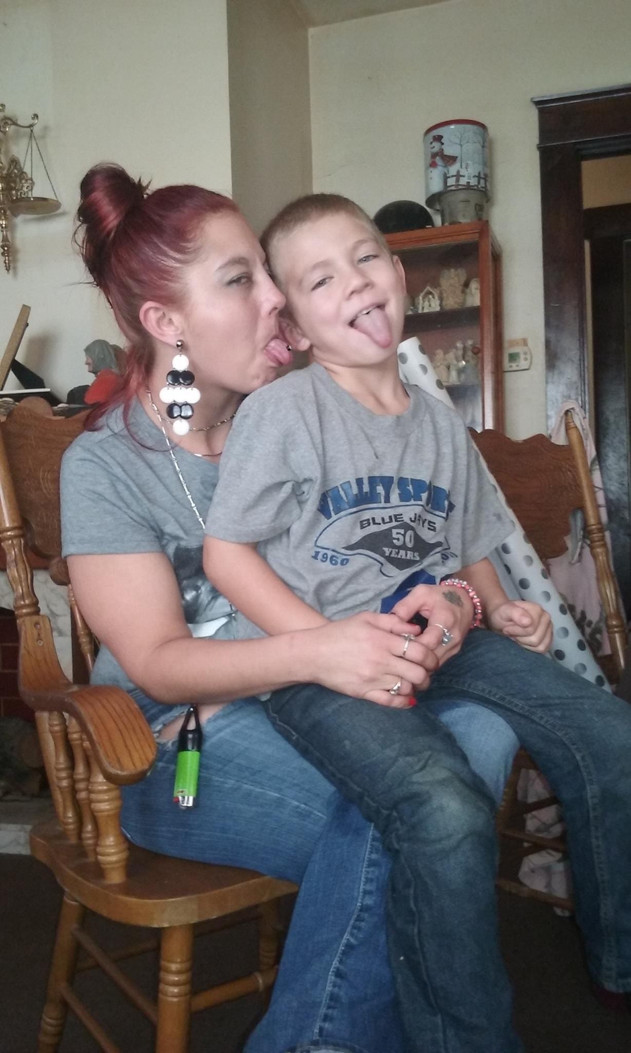 Candice Marie Wheat of New Albany jokes with her son in this family snapshot. Wheat, 30, died in the Clark County Jail in 2016.