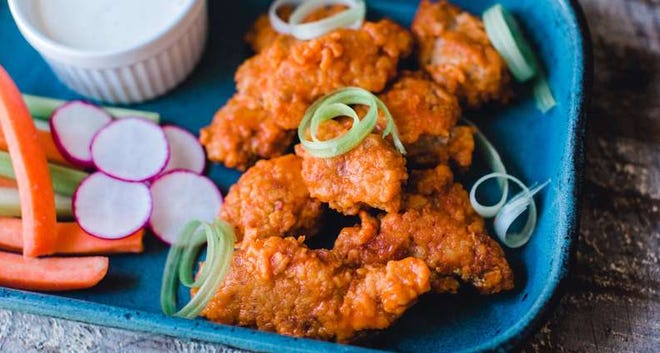 Buffalo Sweetbreads with Blue Cheese Dressing