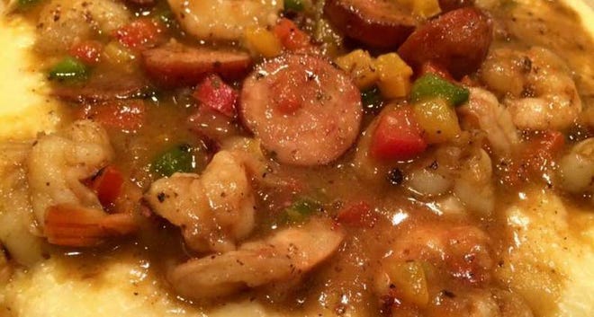 Chef Elliott’s Shrimp and Hominy Grits