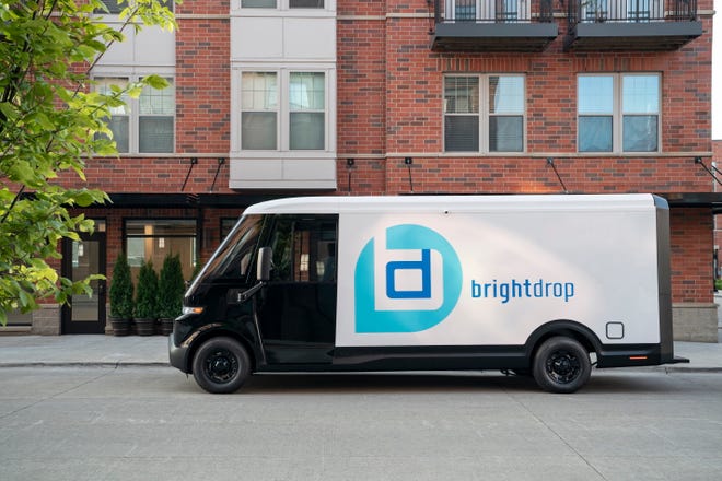 The BrightDrop EV600 commercial delivery van.
