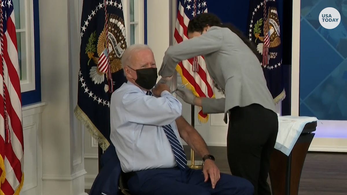 President Joe Biden received his COVID-19 vaccine booster shot and took some questions from the press.