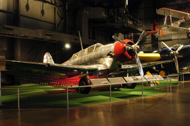 A Northrop A-17A in the Early Years Gallery at the National Museum of the United States Air Force