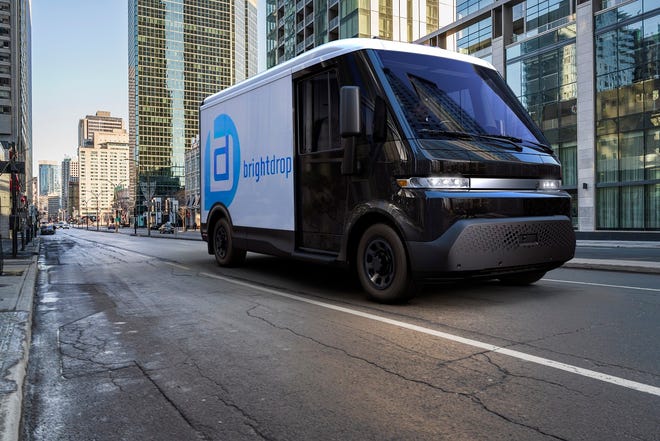 BrightDrop's new EV410 electric commercial van that will be built in 2023 for Verizon.