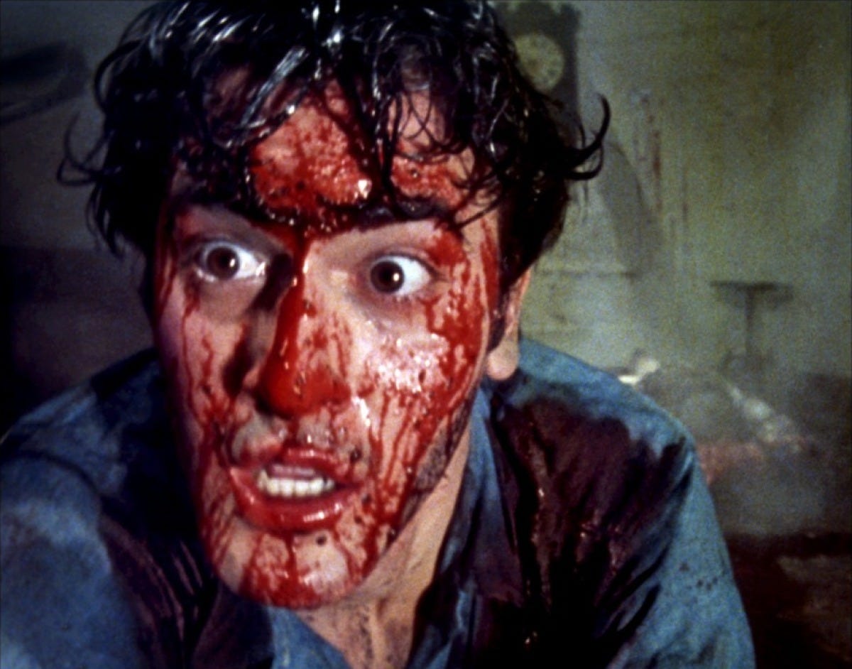 Bruce Campbell plays Ash in "The Evil Dead."