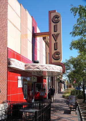                                Farmington's Art Deco-style Civic Theater building on Grand River.