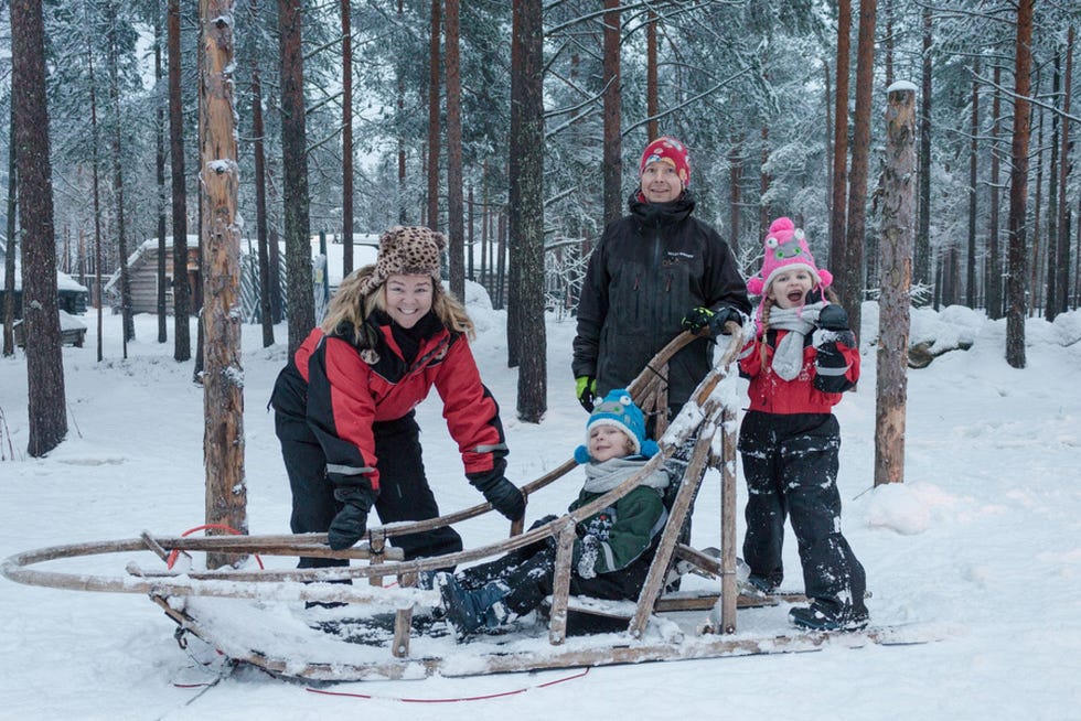 Erin Holmes and her family visited Santa Claus in northern Finland, as they traveled around the globe.