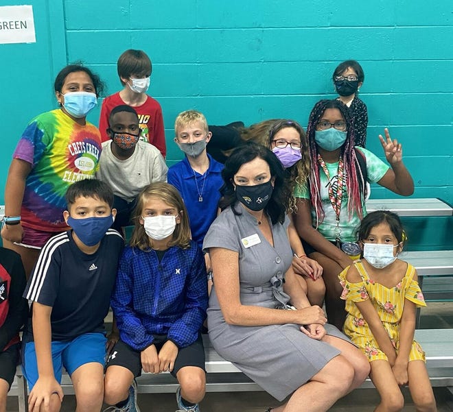 Jacksonville Beach Mayor Christine Hoffman visits with members of McKenzie's Beaches Boys & Girls Club. Hoffman was part of a panel featuring all three Beaches mayors.