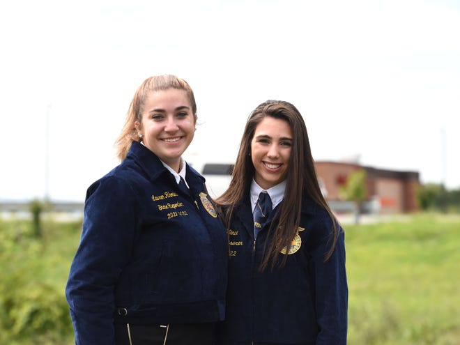 Lauren Rhodes, left, and Ellie Vance are serving as state FFA officers this year. Rhodes is a graduate of Fort Defiance High School and Vance graduated from Stuarts Draft High School.