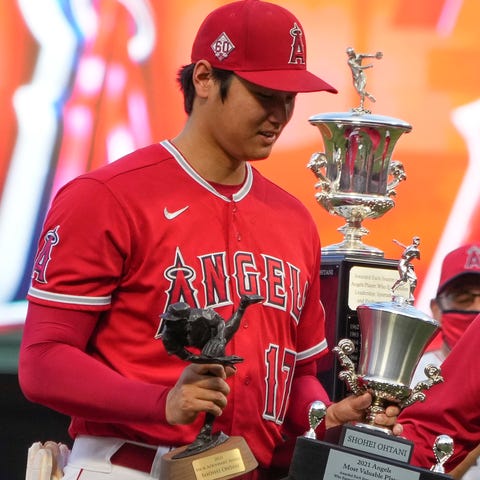 Shohei Ohtani was honored as the Angels' 2021 MVP 