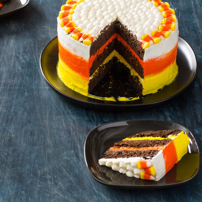 Can't get enough candy corn in your life? Bake America's Test Kitchen candy corn cake, which uses 45-50 pieces of the candy as an ingredient.