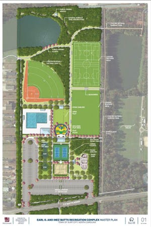 Site plans for the new park and recreation complex in Surf City. The N.C. Parks and Recreation Trust Fund recently awarded funds to the Earl G. & Inez Batts Recreation Complex.