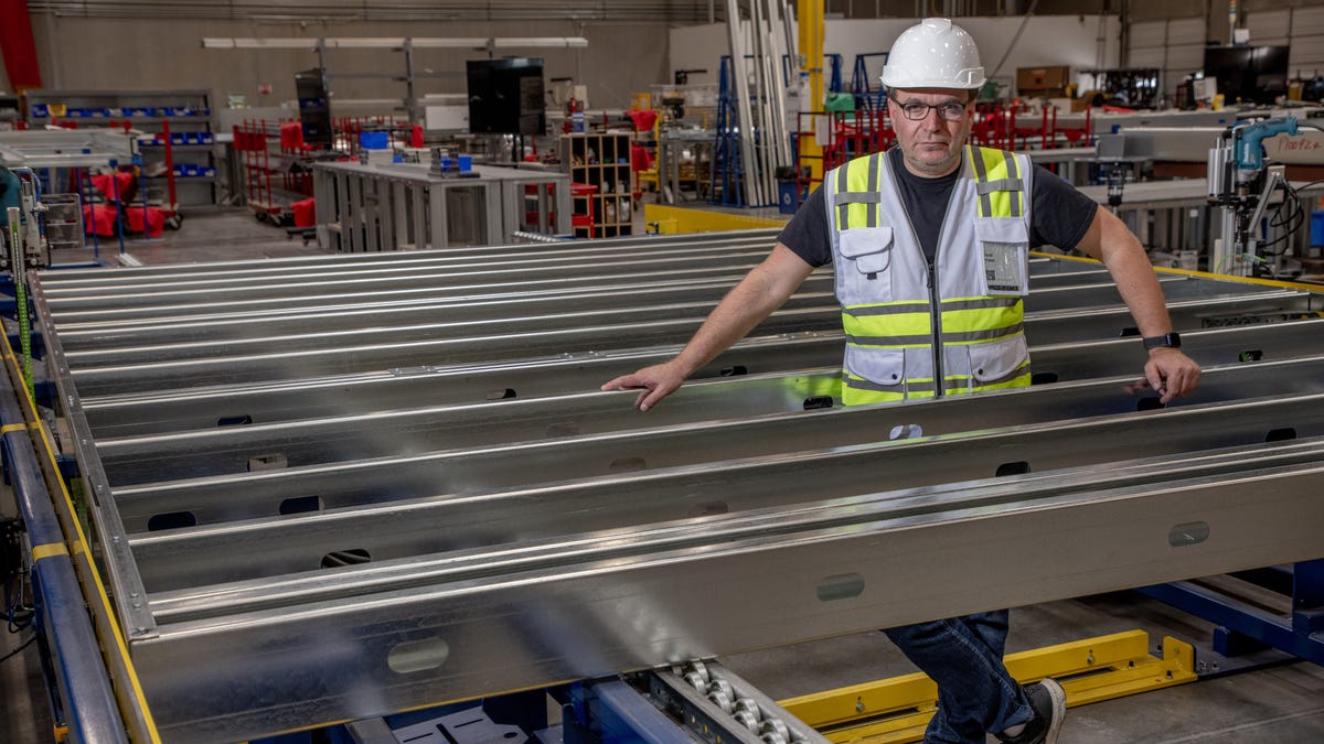 Amit Haller, 52, CEO of Veev, poses for a portrait at the Veev Digital Lab fabrication space  in Union City, Calif. on Oct. 1, 2021. Veev, a real estate company, is started to switch to building homes with steel rather than lumber.