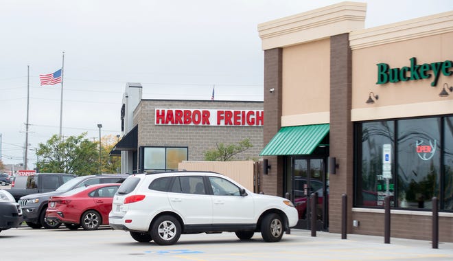A new plan for the area surrounding Buckeye Meats and Harbor Freight tools would create a walkable downtown core centered on Market Square Plaza, but the area included in the plan includes these businesses and others along the west side of Route 43.