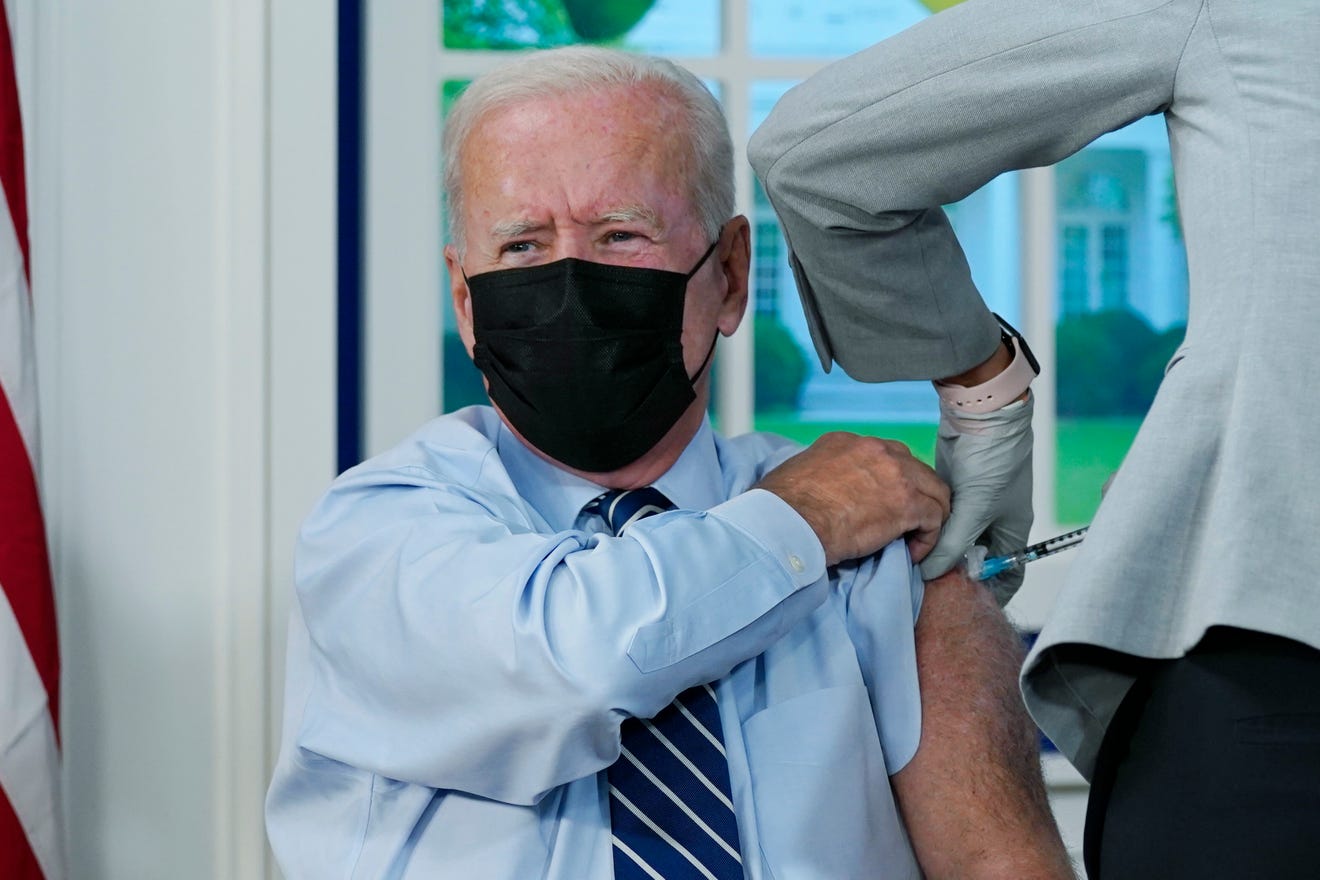 President Joe Biden gets a COVID-19 booster shot.