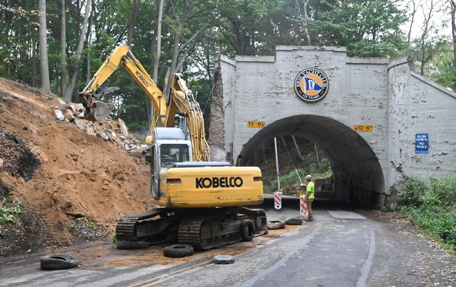 The Kahkwa Bridge over Ravine Drive in Erie, shown here on Oct. 6, 2021, was razed in October. The city of Erie has hired an engineering firm to design a new bridge.