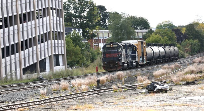 Portsmouth residents are again complaining to Pan Am about idling trains, such as this one seen Sept. 30, 2021.