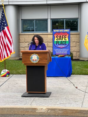 Acting Monmouth County Prosecutor Lori Linskey speaks during Wednesday's SAFE PROGRAM launch event.