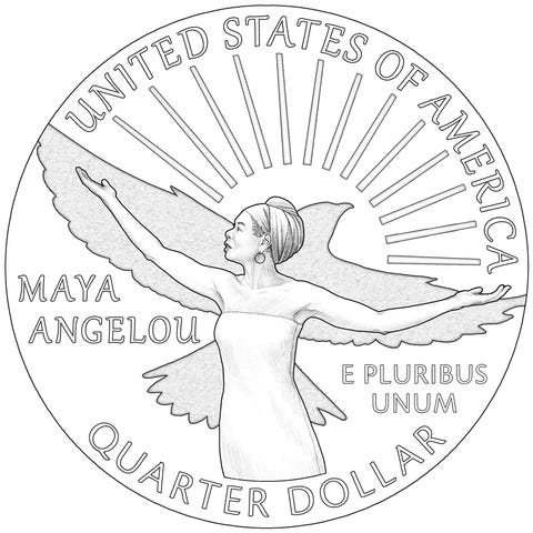 Maya Angelou is seen on one of the new designs for