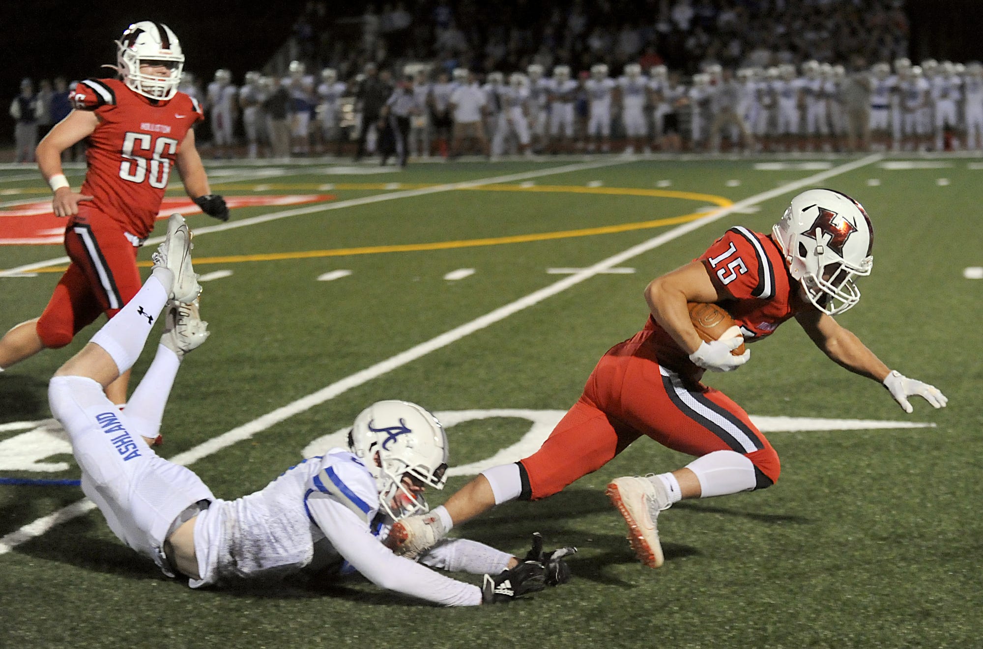 ashland high school football team beats holliston in double overtime