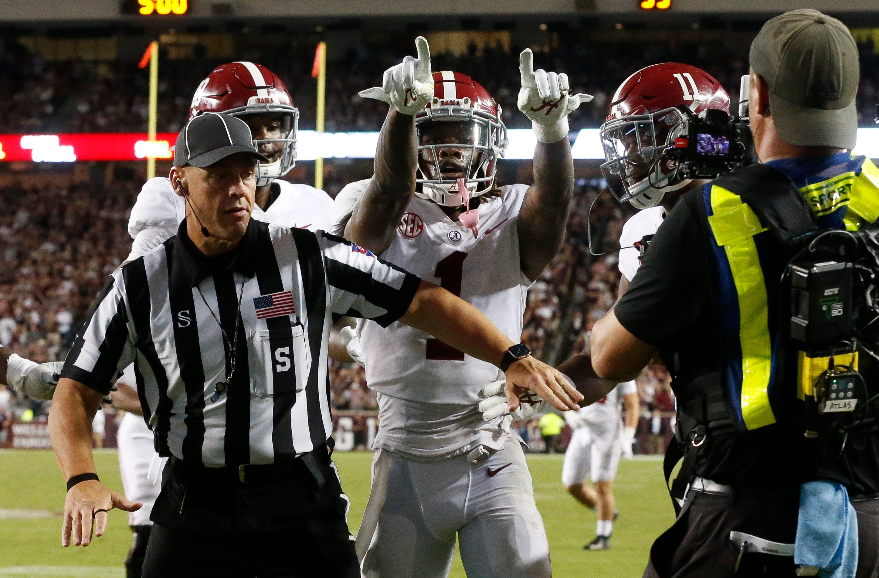 MS State vs. Alabama football officials, referee, umpire, and judges