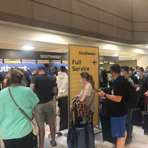 The Southwest Airlines rebooking line at Phoenix S