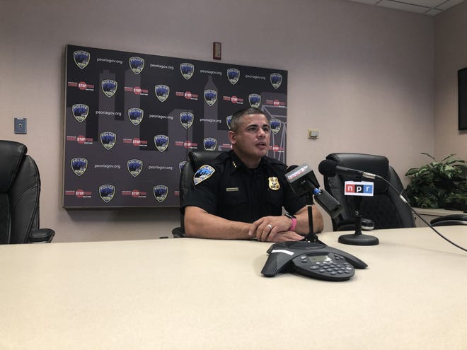 Peoria police Chief Eric Echevarria said Monday that Peoria does not have a gang problem, but rather "two distinct groups" at war within the city sparking violence.